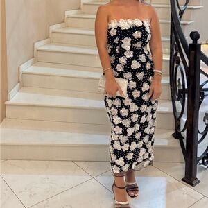 Elliatt Black and White Embellished Dress